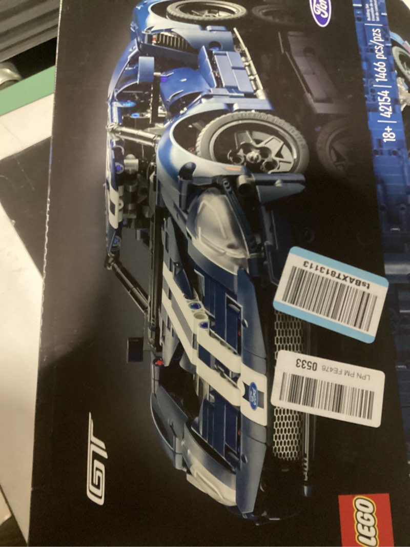 Condition photo showing Good Condition for lego technic 2022 ford gt building set for adults - collectible kit w/authentic features, ages 18+ - 1:12 scale - gifts for men & women - display as bedroom or home decor - 42154 standard packaging