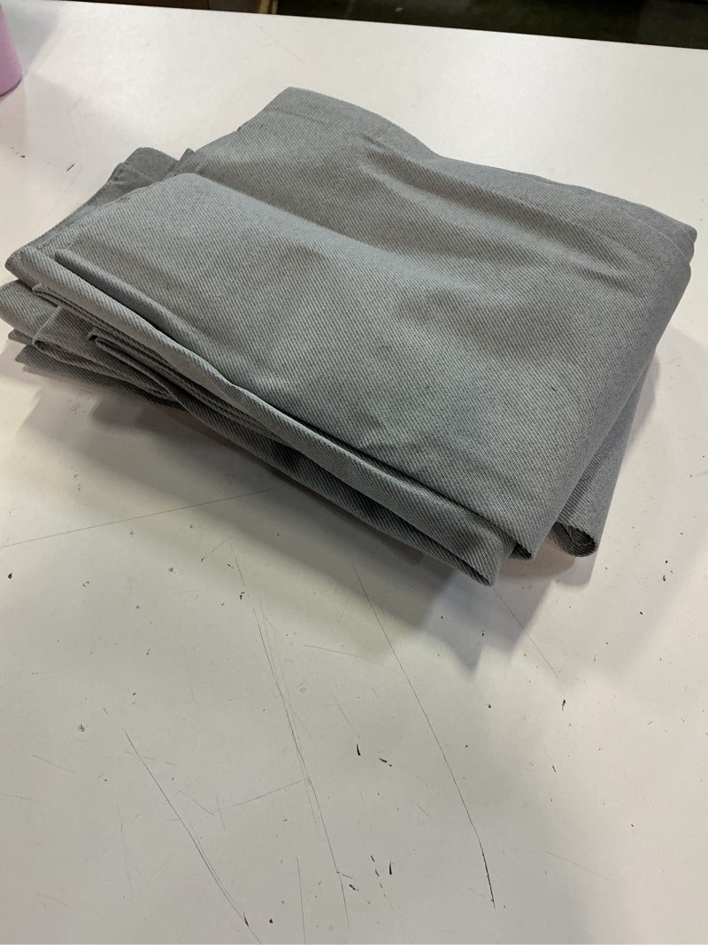 Condition photo showing New/Like New for mainstays gray solid blackout rod pocket with back tabs curtain panel pair  set of 2  30  w x 84  l
