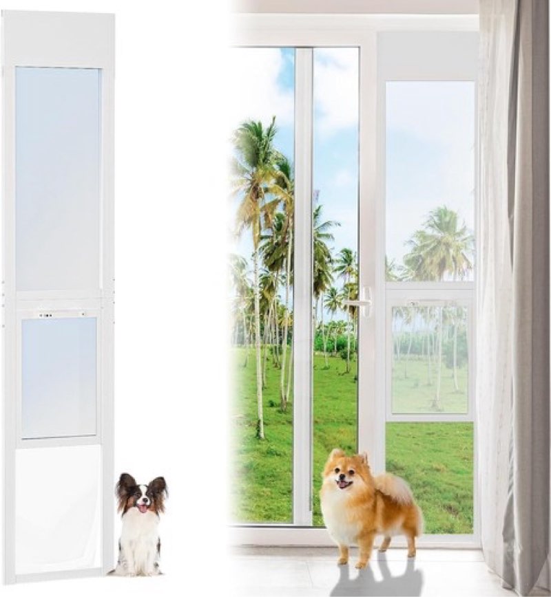 SLSY Extra Large Dog Door for Sliding Glass Door Adjustable 74.8"- 86.5" Height