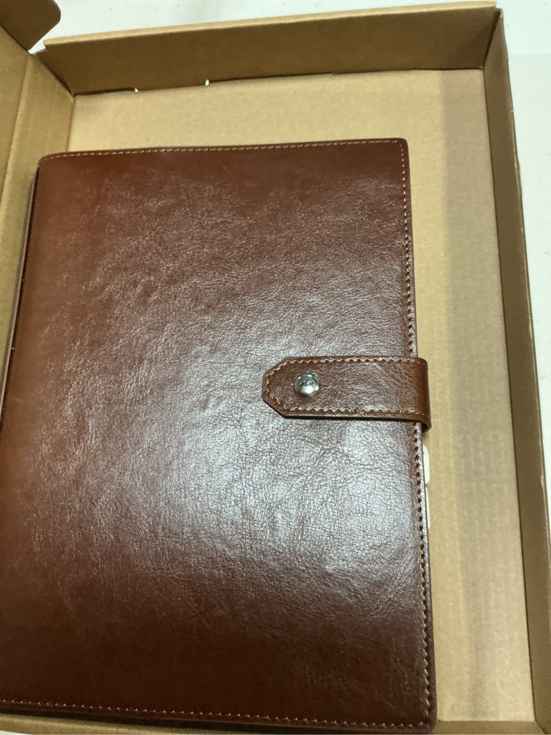 Condition photo showing New/Like New for Weekgrat 2026 Leather Planner A5 Leather 6 Ring Binder Planner Binder Journal with Pockets for Men and Women(Reddish Brown)