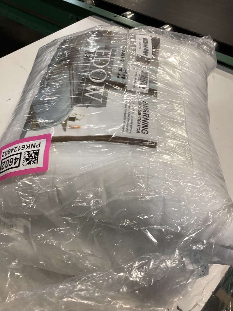 Condition photo showing New/Like New for edow throw pillow inserts, set of 2 lightweight down alternative polyester pillow, couch cushion, sham stuffer, machine washable. (white, 20x20) 20"x20"