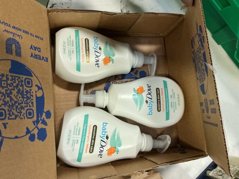 Condition photo showing Good Condition for Baby Dove Fragrance Free Lotion, Sensitive Moisture, 13 Ounce (Pack of 3)