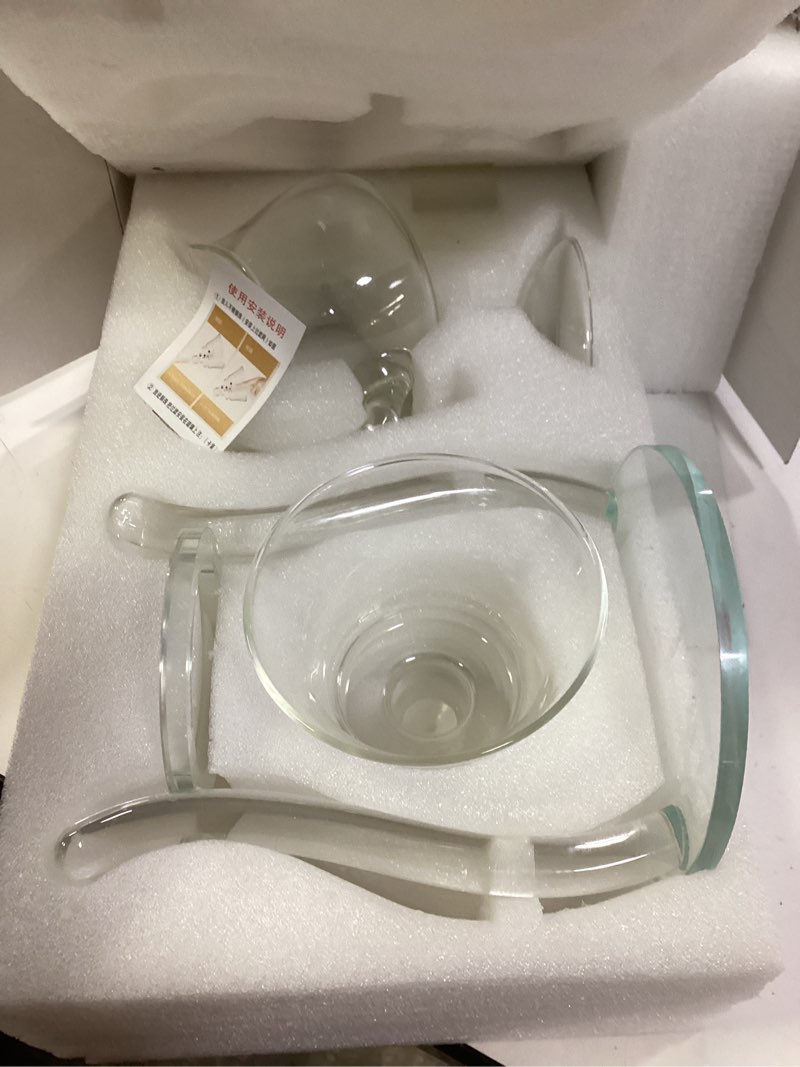 Condition photo showing New/Like New for Glass Teapot Set, Semi-automatic Drip Rotating Bowl with Infuser Lazy Kungfu Teapot Creative Tea Set (Transparent, Teapot Set) Teapot Set Transparent