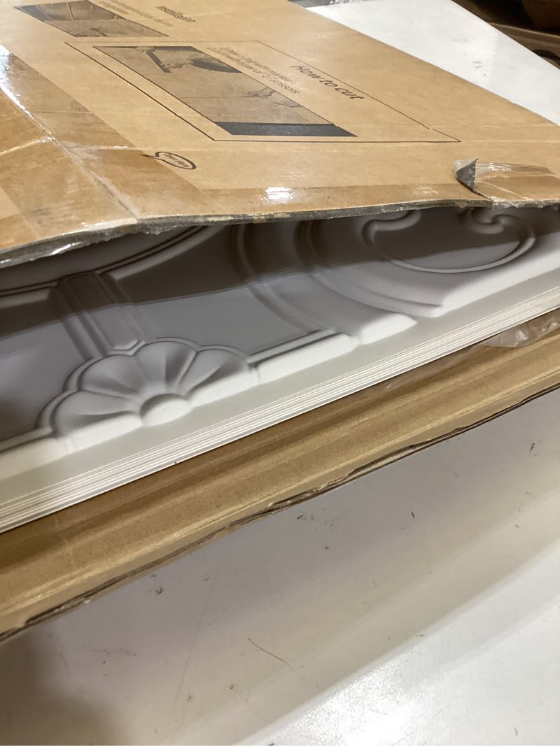 Condition photo showing Good Condition for wowstar 12-pack 24"x24" drop ceiling tiles, waterproof glue up ceiling panels, white white-12 pcs