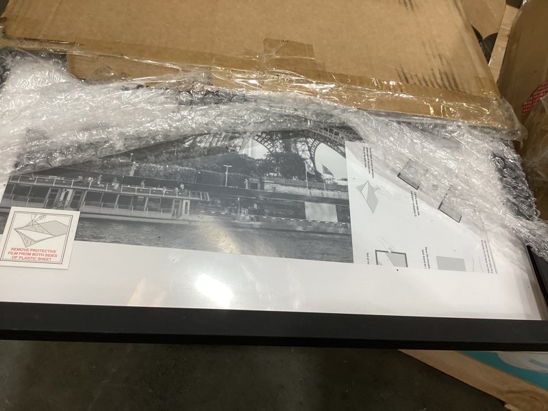 Condition photo showing Good Condition for upsimples 16x24 picture frame, display pictures 14x20 with mat or 16 x 24 without, wall hanging poster frames, black, 1 pack black 16x24