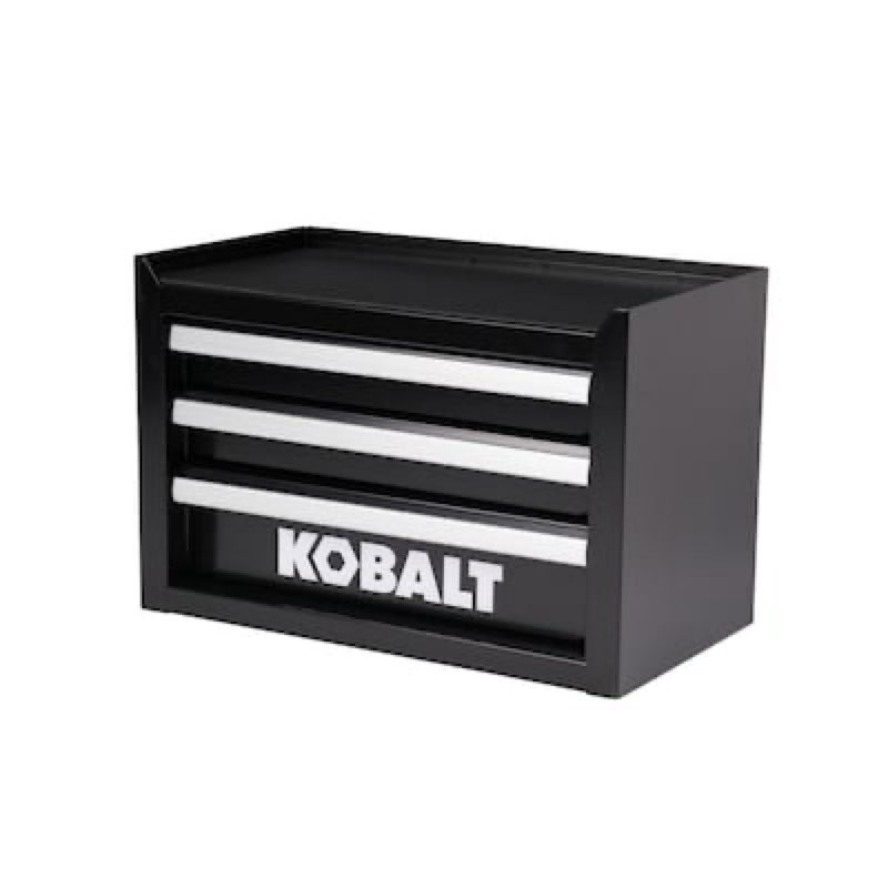 kobalt portable tool box 11.1-in w x 7.36-in h x 6.14-in d 3 -drawer black steel tool box