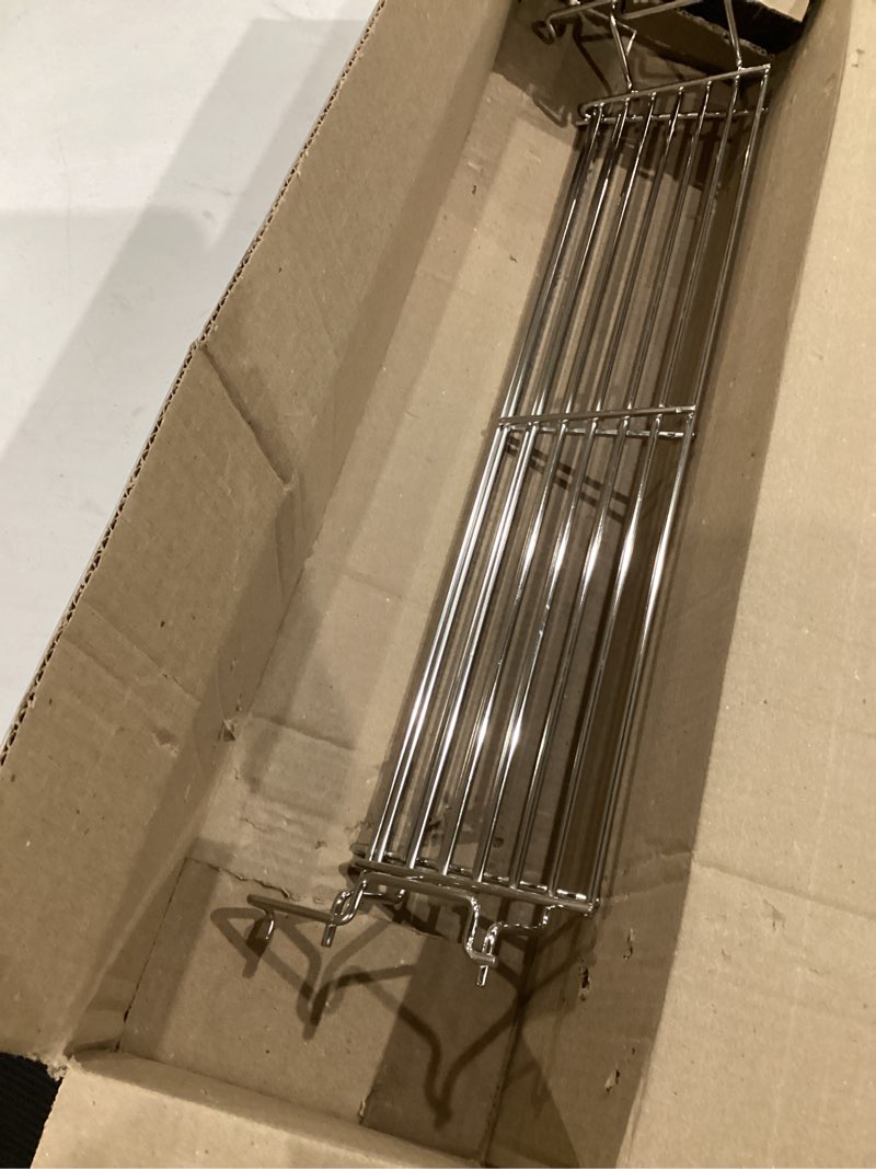 Condition photo showing As Is for 67027 top grill warming rack for weber gs4 spirit i & ii 300 series e310, e320, e330, ep310, s310, s320, s330 grills (2013-2017), raised hanging rack for webber spirit ii gs4 part, stainless steel 21.6”l x 9.5”w