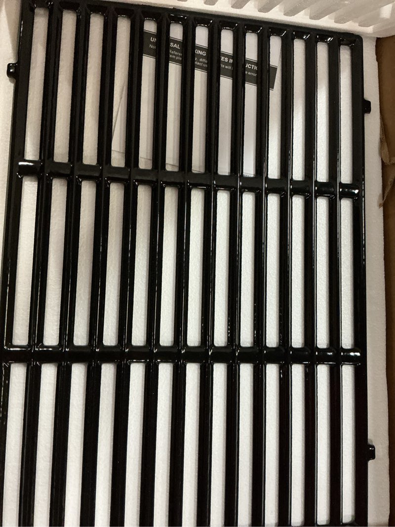 Condition photo showing New/Like New for 18.75" grill grates for weber genesis ii 300 & genesis ii lx 300 grills, grill parts for weber genesis 2 e310, genesis ii e310 315 335, porcelain-enameled cast iron replacement grates for weber 66095 18.75" x 13.25" – 2 pack