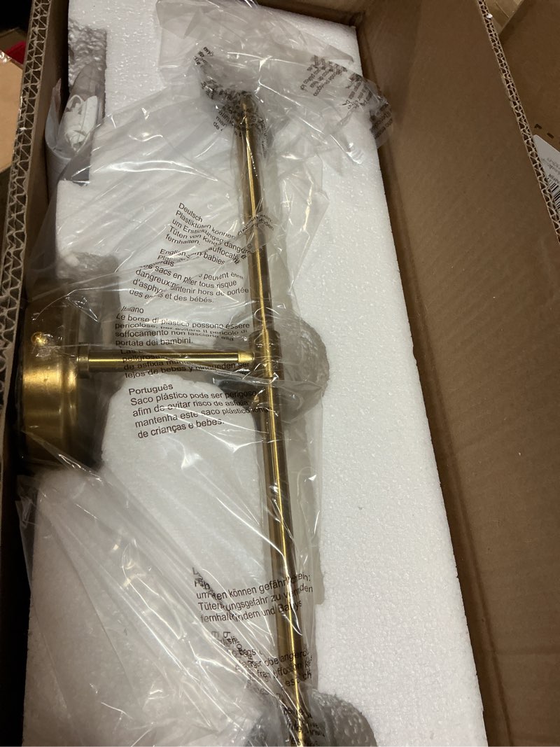 Condition photo showing New/Like New for bathroom vanity light fixtures: 3-lights vintage bathroom lights over mirror with ribbed green tulip glass shade - 22.4 inch brushed gold wall sconce bath lighting gold 3 light tulip