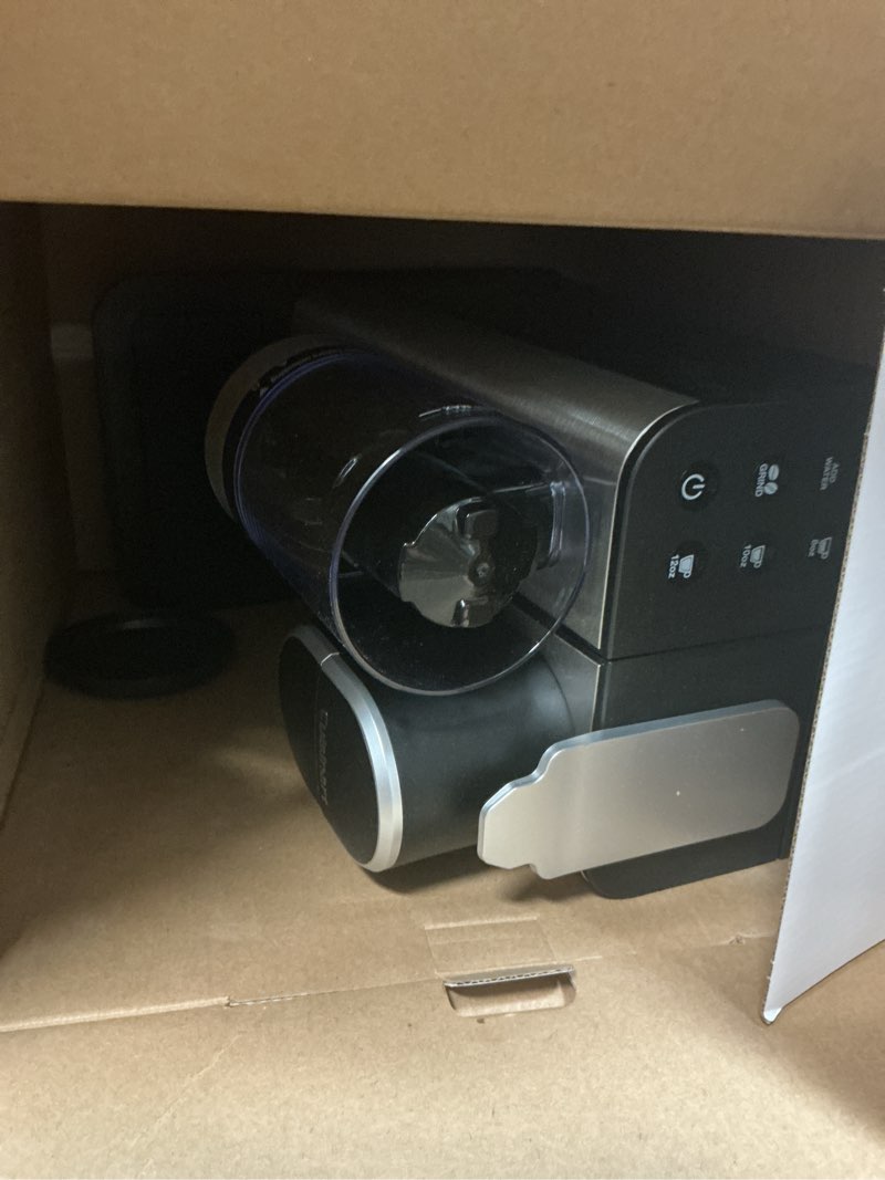 Condition photo showing As Is for Cuisinart Single-Serve Coffee Maker + Coffee Grinder with 8, 10, and 12 oz. Serving Size, Compatible with Single-Cup Pods, 48-Ounce Removable Reservoir, Stainless Steel, DGB-2SS