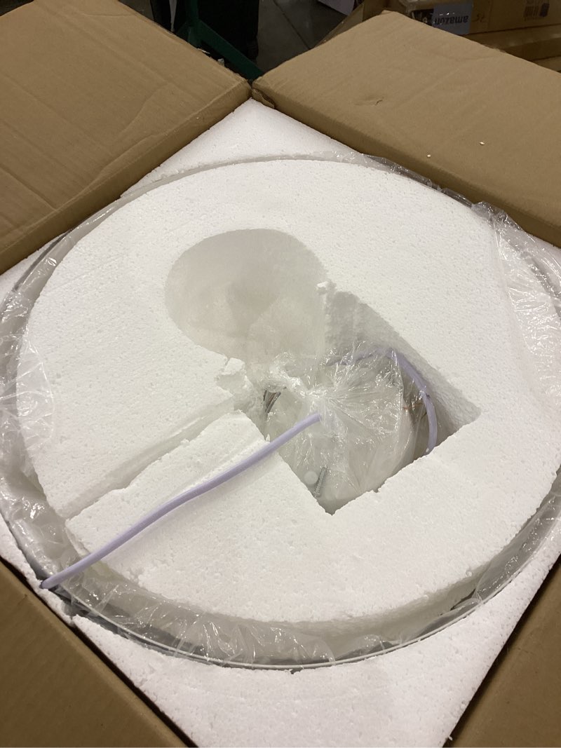 Condition photo showing New/Like New for 18 inch White Dome Pendant Light, Modern Farmhouse White Pendant Light, Large Pendant Lamp for Kitchen Island Dining Room Bedroom Hallway Foyer