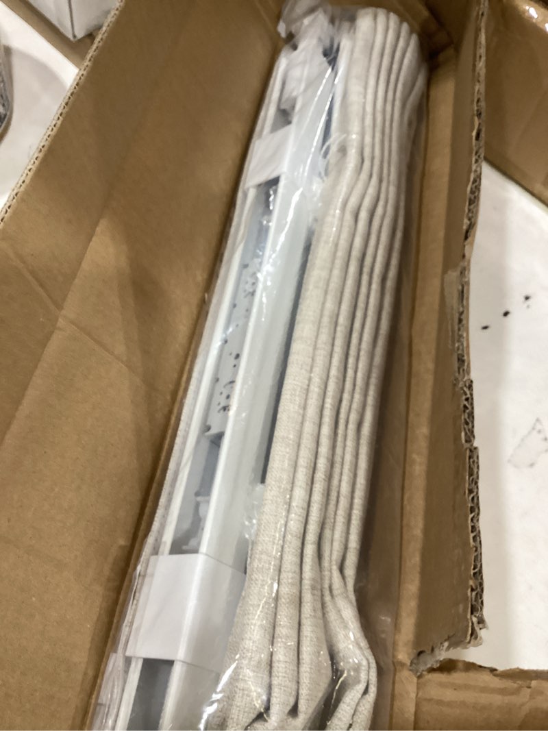 Condition photo showing As Is for lazblinds no drill cordless roman shades, 20'' w x 64'' h, beige | easy to install, light blocking & heat insulating, perfect for bedrooms & kids' rooms blackout - beige 20" w × 64" h