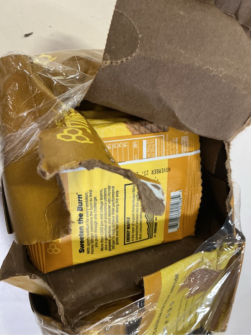 Condition photo showing Good Condition for Honey Stinger Organic Honey Waffle, Energy Stroopwafel for Exercise, Endurance and Performance, Sports Nutrition for Home & Gym, Pre & During Workout, Box of 24 Waffles Honey 24 Count