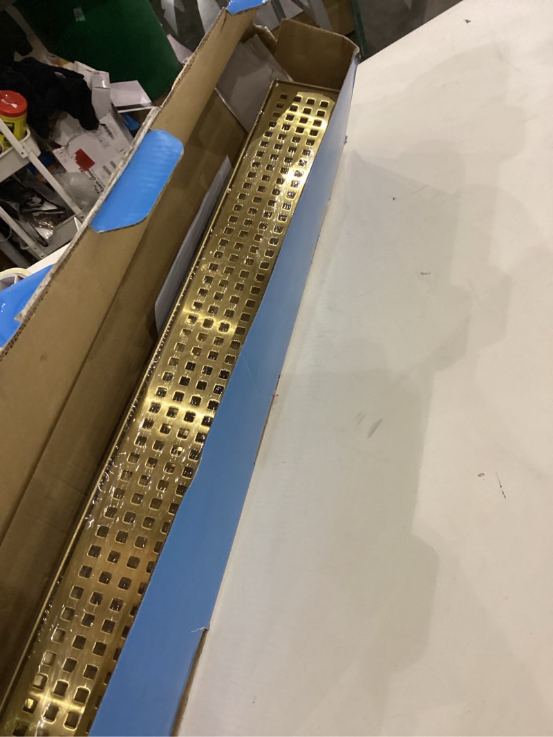 SaniteModar Linear Shower Drain, Gold Shower Drain 24 inch with Removable Grate,Brushed 304 Stainles