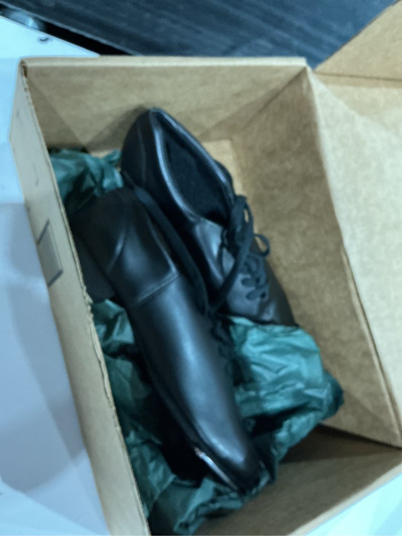 Condition photo showing Good Condition for capezio unisetele-tone ii tap shoes size (blk) leather nwt