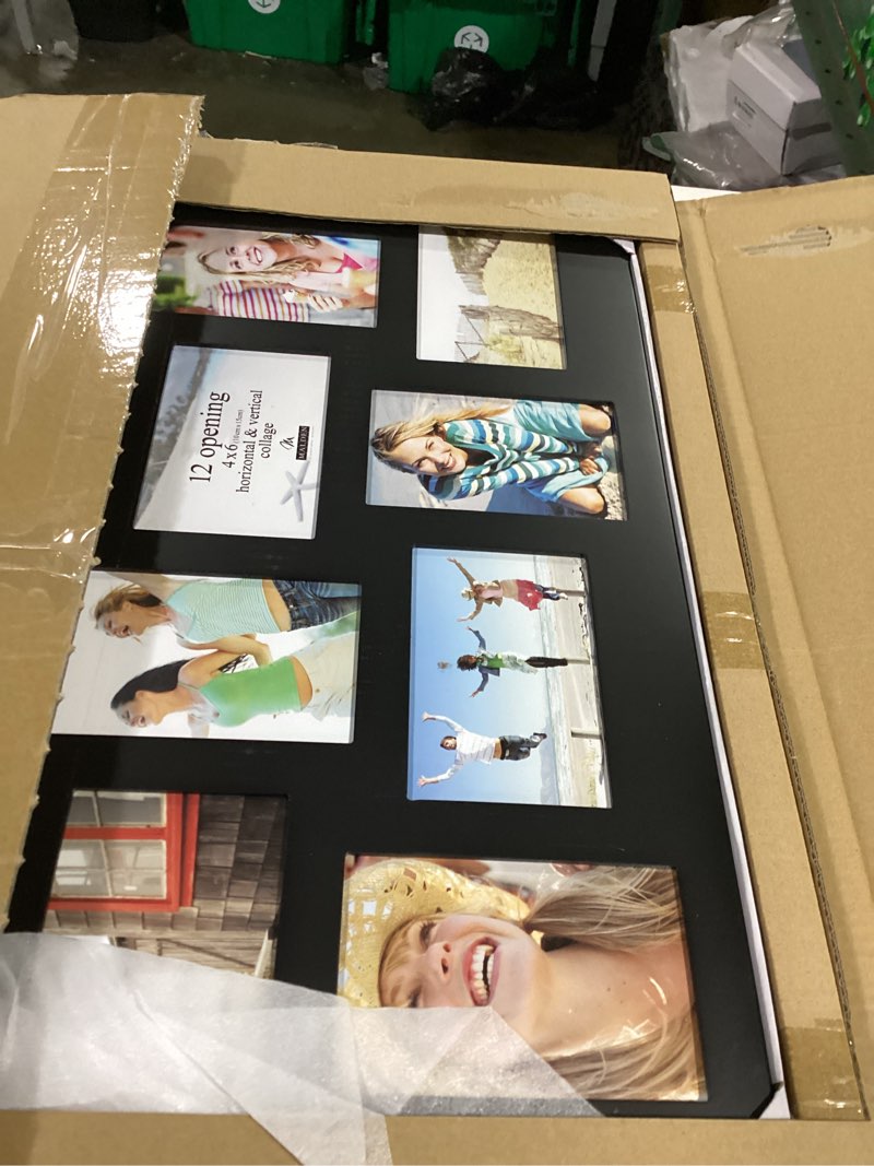 Condition photo showing As Is for malden international designs black 12 opening collage photo frame