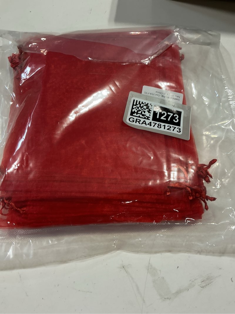 Condition photo showing Good Condition for crweety 50 pcs red organza bags 6x9 inches, large mesh gift bags drawstring for crafts soap candy, jewelry treat sheer pounch for goodie gifts wedding party favors baby shower red 1 count (pack of 50)