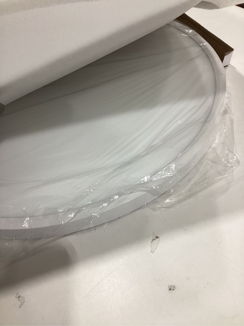 Condition photo showing New/Like New for 24 Inch Large LED Flush Mount Ceiling Light Fixture,55W,5600LM,3000K/4000K/6000K CCT Selectable,0.9 inch Super Slim Round Ceiling Light for Bedroom,Hallway,Kitchen (Dimmable White 1PK) 1PK-White White