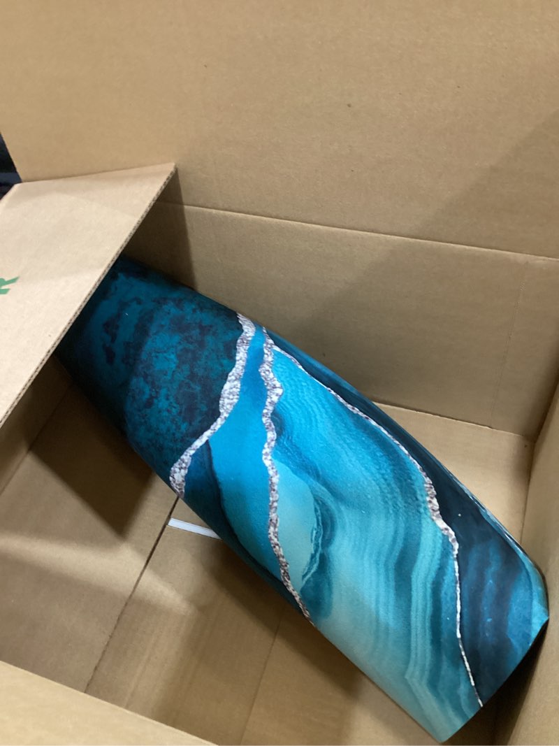 Condition photo showing As Is for diatomaceous earth bath mat,blue and silver marble non-slip volume super absorbent fast drying for bathroom kitchen door mat,eco-friendly easy to clean 20×31inch(50 * 80cm) blue and silver marble 1'8" x 2'8" (rectangular)