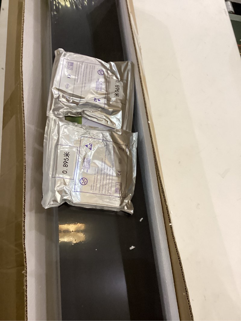 Condition photo showing New/Like New for BAMEOS RGB LED Floating Shelves for Wall, 35" Wall Mounted Wooden Shelves with Invisible Brackets, Set of 2, Hanging Wall Shelves for Bedroom, Living Room, Kitchen, Study(Black) 35 x 7 Black-rgb