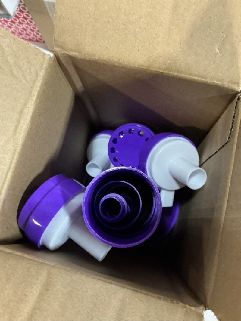 Condition photo showing New/Like New for 4 pieces stadium horn, 21 inch collapsible vuvuzela trumpet for sporting events football carnival party, purple