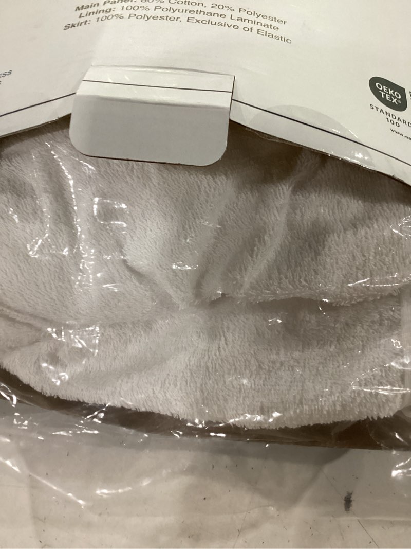 Condition photo showing As Is for saferest waterproof queen size mattress protector - fitted with stretchable pockets - machine washable cotton blend mattress cover for bed pure white queen