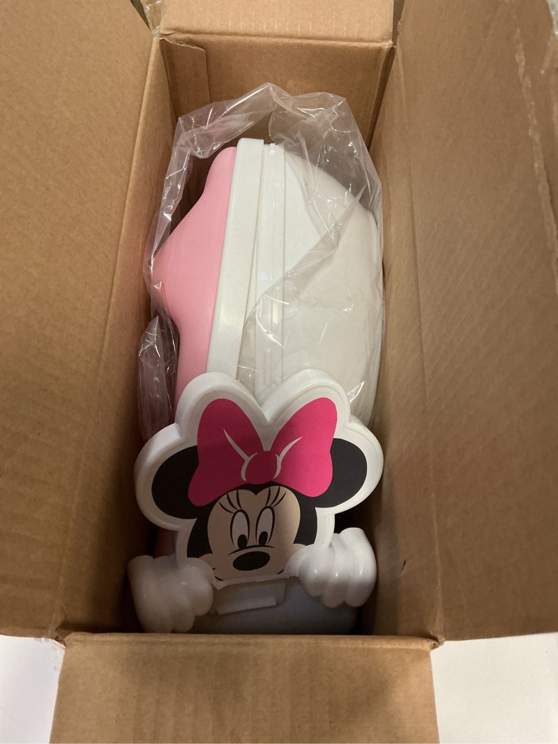 Condition photo showing New/Like New for Bright Starts Disney Junior Minnie Mouse My Size Potty Training Toilet, Toddler Potty Chair with Flushing & Cheering Sounds, Removable Seat with Splash Guard & Handles, Ages 18+ Months, Up to 50 lbs