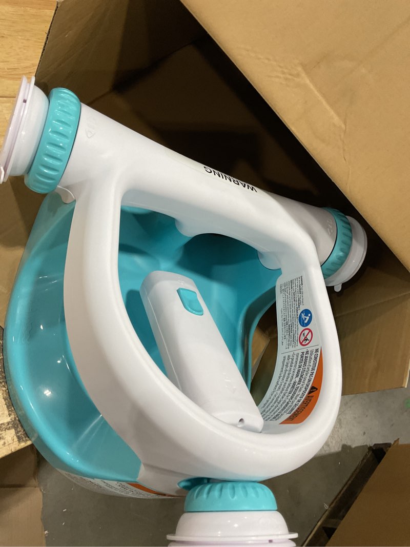 Condition photo showing Good Condition for ingenuity my bath seat for sit-up baby bathing, sure & secure suction cups, astm safety tested & approved, backrest for assisted sitting, easy setup & storage, aqua
