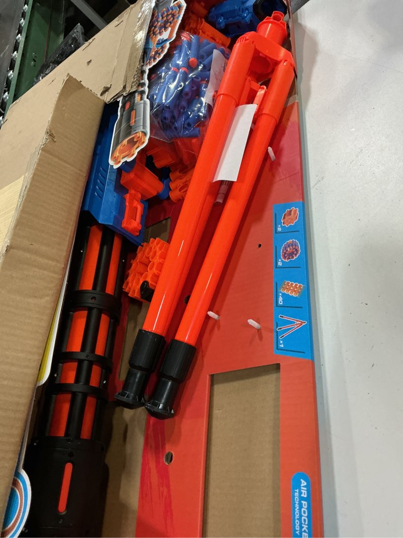 Condition photo showing Good Condition for x-shot insanity motorized rage fire by zuru 72 darts, air pocket technology darts, dart storage, blasting power, auto feeding belt, tripod & scope, outdoor toy for boys, girls, teens, adults