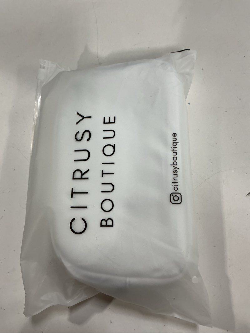 Condition photo showing New/Like New for Boutique Belt Crossbody Bag Fanny Pack for Women Fashionable | Cute Mini Everywhere Bum Hip Waist Pack | Fashion Travel Chest Bag | Silver Accessories | Adjustable Small Strap | White White | Silver Small Strap Length