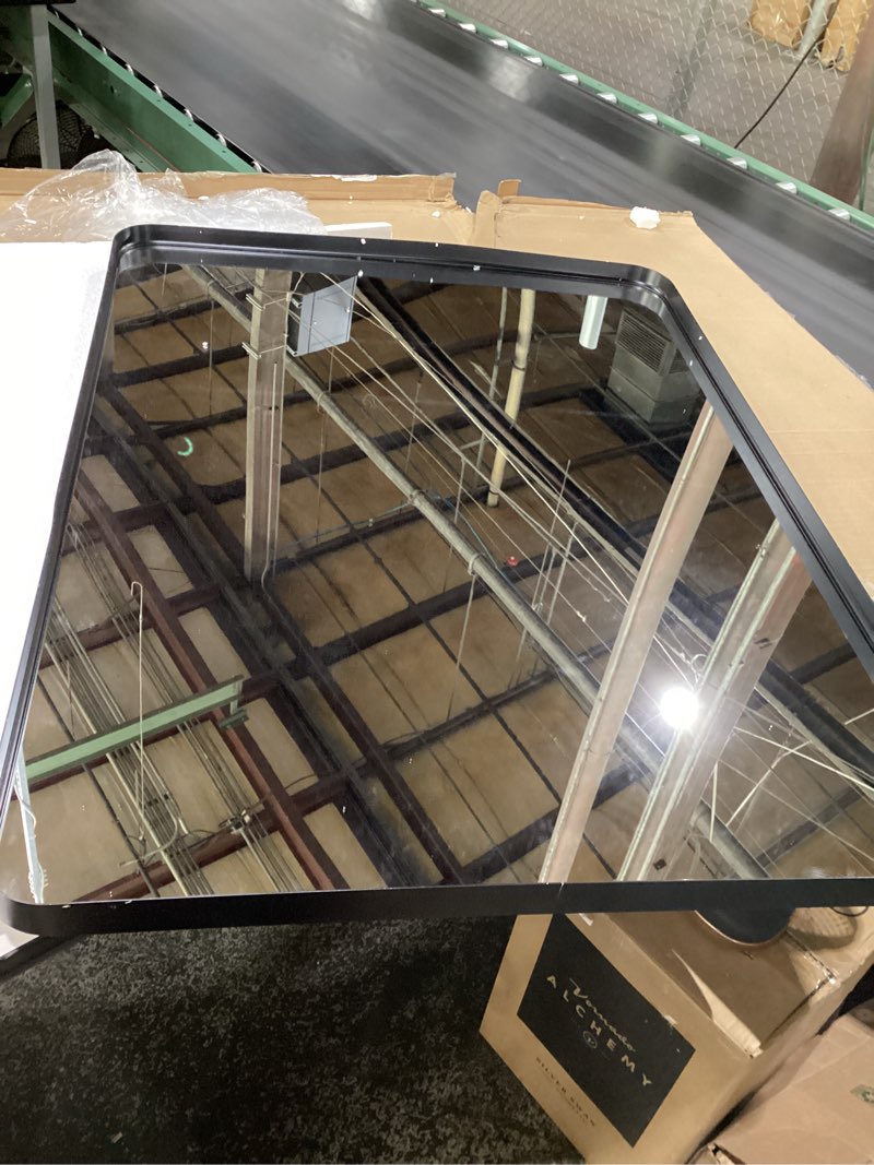 Condition photo showing Good Condition for Wall Mount Mirror for Bathroom, Brushed Black Metal Framed Rounded Corner Rectangular Vanity Mirror,SIMILAR TO STOCK PHOTOS, SIZE UNKNOWN 