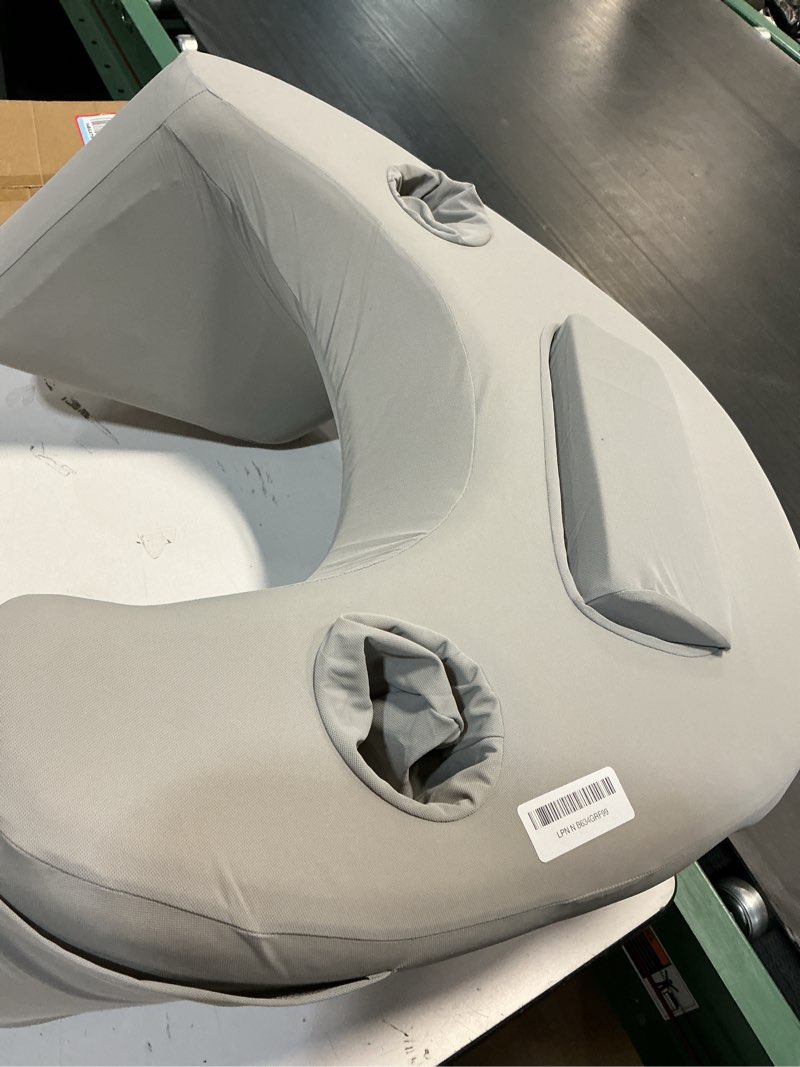 Condition photo showing Good Condition for reading pillow for bed, memory foam rest pillow for arm support, laptop lap desk pillow for working, gaming, reading on couch bed floor, grey grey reading pillow - large