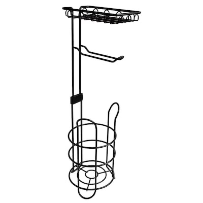 style selections matte black freestanding single post toilet paper holder 2 -rolls