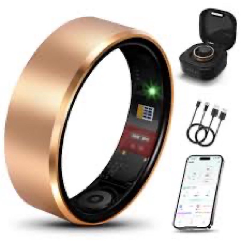 Smart Health Ring 2.0 for Women Men, Slim Scratch & Fingerprint Resistant Design,Efficient Chip Fitn