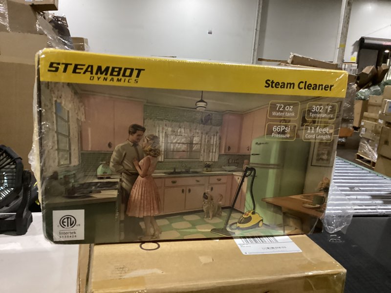 Condition photo showing New/Like New for steambot® heavy duty steam cleaner with 2l large water tank, 28-in-1 multipurpose steam cleaner for home, high temperature deep cleaning for grout, floor, tile, oven, car, window&kitchen?no chemical yellow 1