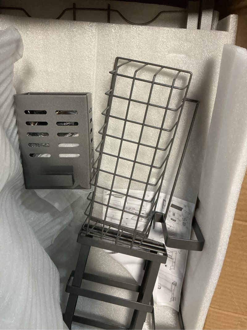 Condition photo showing Good Condition for Over the Sink Dish Drainer Drying Rack 3 Tier Over Sink Dish rack for a Tidy Kitchen Sink Shelf Organized Space-Saving Dish Rack with Cover for Dishes, Glasses, Bowls, and Cutlery Matte gray