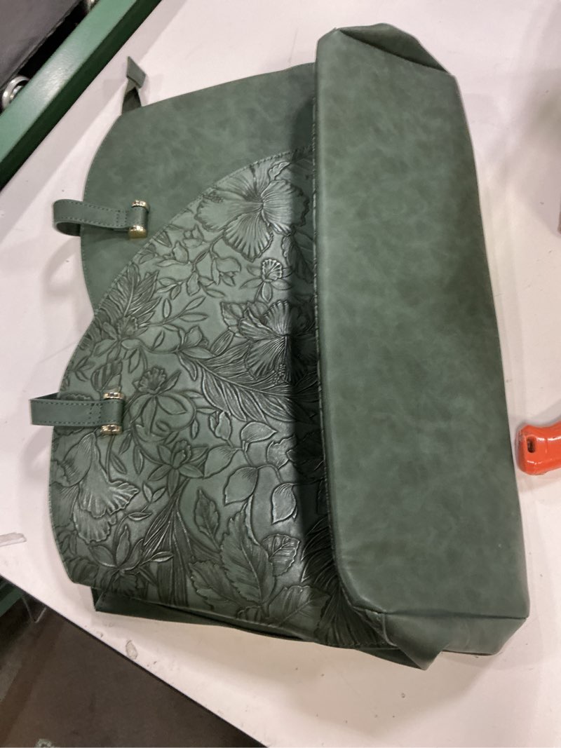 Condition photo showing Good Condition for lovevook 17 inch laptop bag for women, teacher work tote bags laptop bag, leather computer bag large purses handbag professional briefcase, teal 17.3 inch teal-embossed