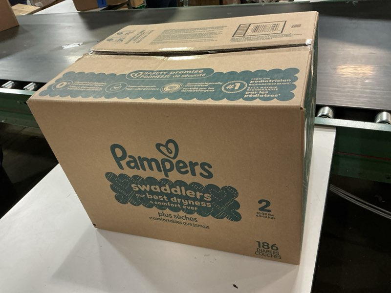 Condition photo showing New/Like New for Pampers Baby Diapers - Swaddlers - Size 2, 186 Count, Ultra Absorbent Disposable Infant Diaper