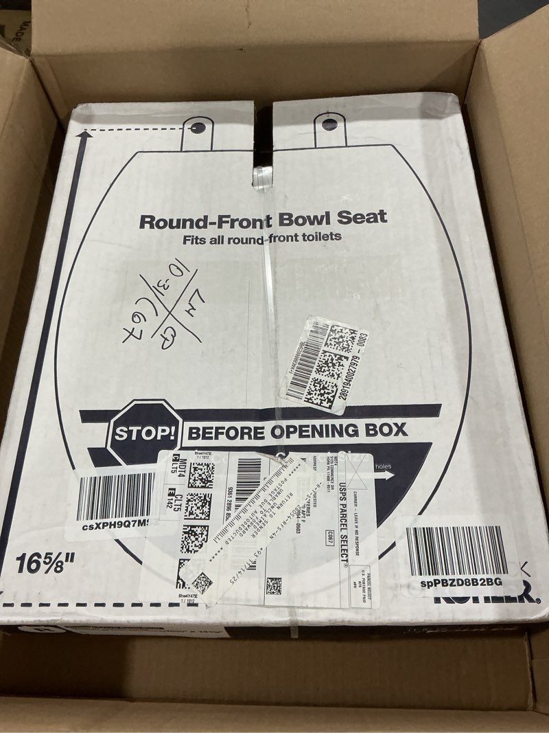 Condition photo showing New/Like New for American Standard 5320B65CT.021 Champion Slow-Close Round Front Toilet Seat, Bone Round Front Bone