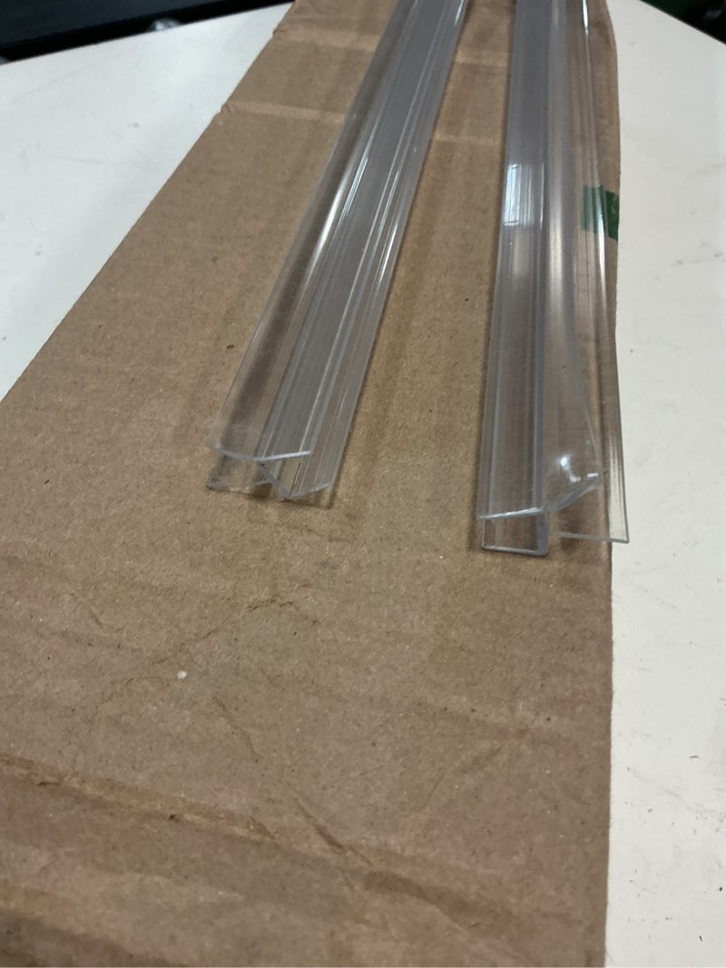 Condition photo showing Good Condition for distinctandunique clear pvc hinge piano style for 1/4" (6mm) material, 36 inch, 2 pack no screw or glue plastic aquarium lid hinges for plexiglass panels, golf cart windshield hinge acrylic panels