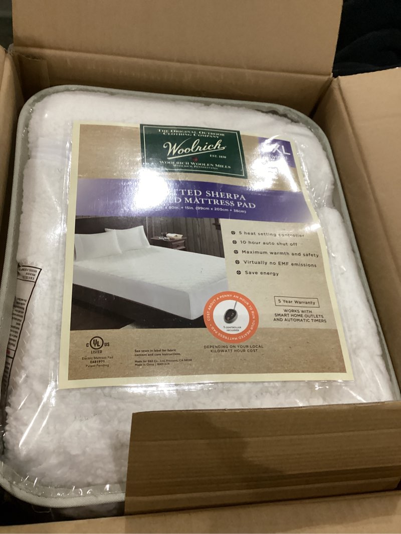 Twin xl knitted sherpa heated mattress pad