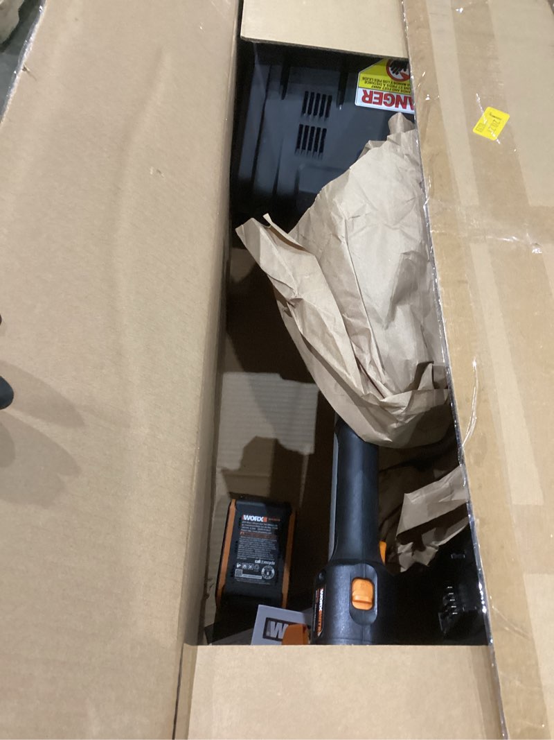 Condition photo showing As Is for WORX Nitro 40V 12'' Cordless Snow Shovel, Electric Snow Thrower for 4-Car Driveway, Snow Removal with Brushless Motor & 2 Speed Control, 2 × 4.0 Ah Batteries and Charger Included, WG460