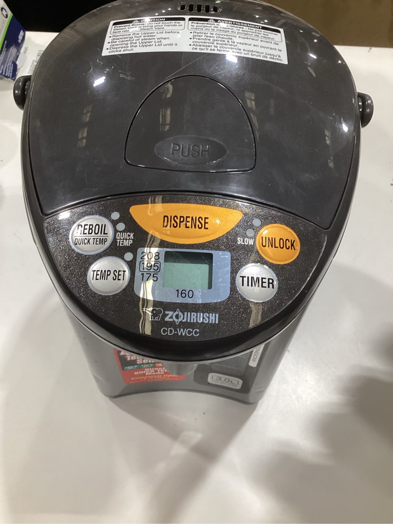 Condition photo showing Good Condition for zojirushi cd-wcc30 micom water boiler and warmer (101 oz, silver dark brown) 3.2 quarts boiler