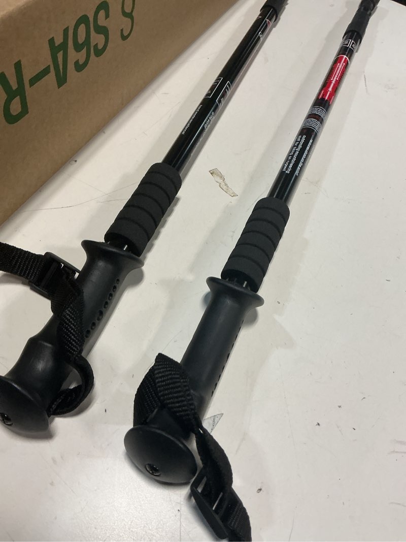 Condition photo showing Good Condition for generic pair 2 trekking walking hiking sticks poles alpenstock anti-shock 65-135cm black