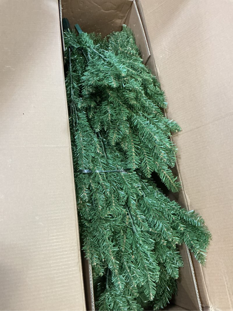 Condition photo showing As Is for national tree company 6.5 ft unlit dunhill fir full artificial christmas tree, 1,838 tips, includes stand, green