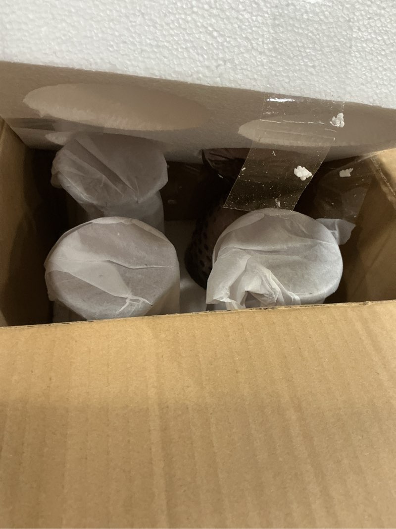 Condition photo showing New/Like New for Martha Stewart Chauncey 4-Pack 14.2 oz Hobnail Handmade Glass Goblet - Pink 14.2 Ounces Pink (Hobnail)