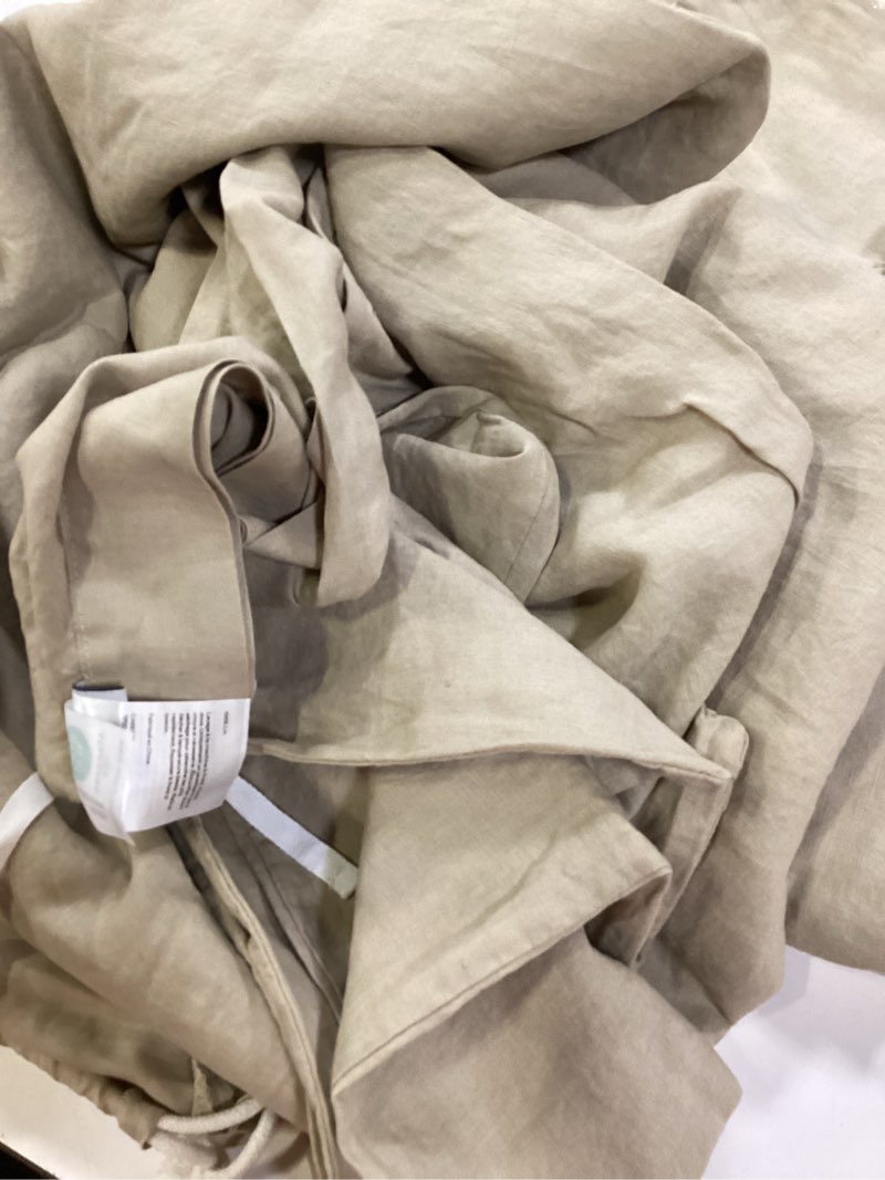 Condition photo showing Good Condition for european linen duvet cover, king/cal king, toffee