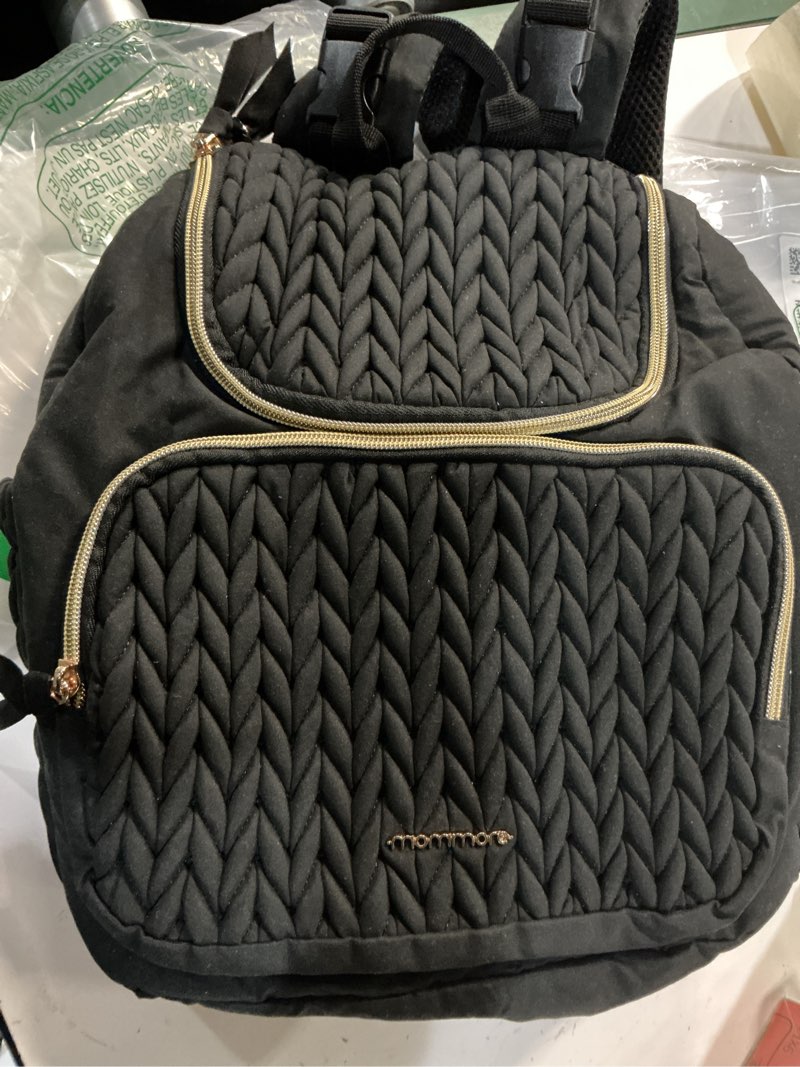 Condition photo showing Good Condition for mommore diaper bag small diaper backpack stylish baby backpacks travel mini maternity bags with insulated pockets, changing pad, stroller straps black small