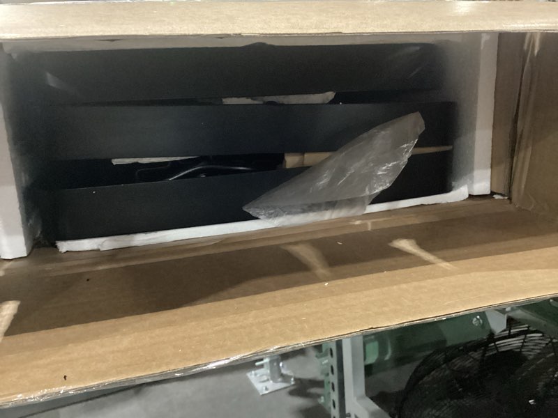 Condition photo showing As Is for MISSING HARDWARE SONGMICS HOME Bar Cart, Home Bar Serving Cart with 3-Tier Shelf, Flexible Wine Bottle Rack and Glass Holder, Drink Beverage Cart, Microwave Cart, Kitchen, Natural Walnut and Ink Black ULRC291B01 Natural Walnut + Ink Black