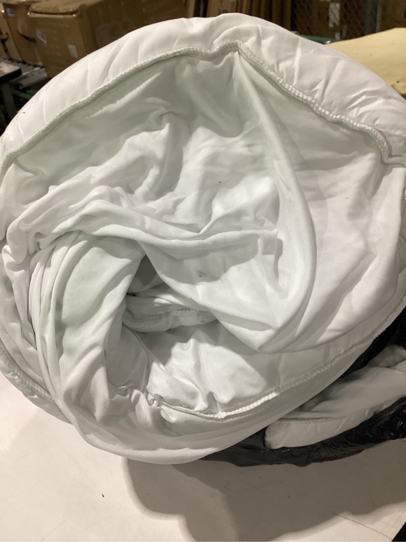 Condition photo showing As Is for *similar to stock* cooling mattress topper - queen size | plush pad mattress topper for back pain relief, 8-21\" deep pocket | viscose made from bamboo pillow top | bedroom essentials queen green